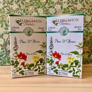 NEW! Celebration Herbals Wildcrafted Pau D’Arco Herbal Tea | 2 x 24 Bags